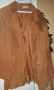 Suede jacket with tassels